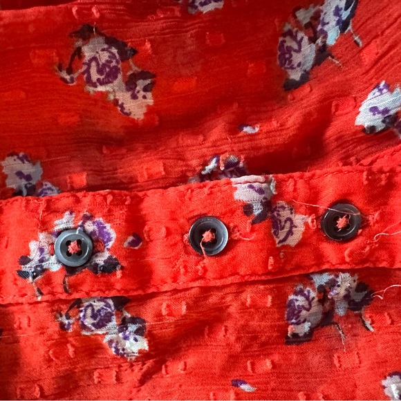 Free People Red Floral Blouse - Picture 10 of 10